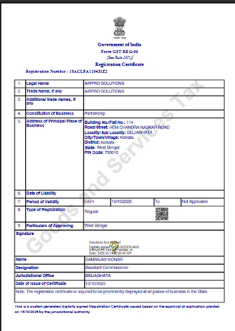 Registration Certificate